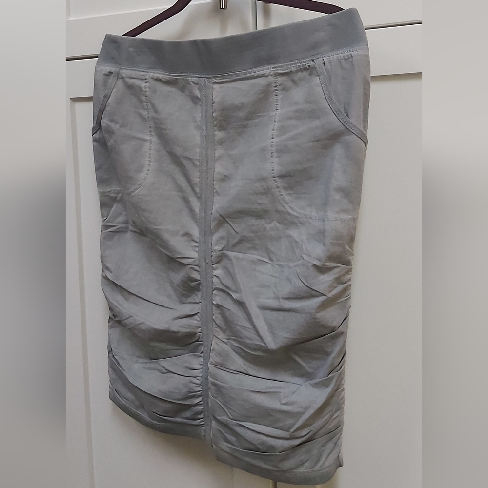 XCVI Ruched Cotton Pencil Skirt